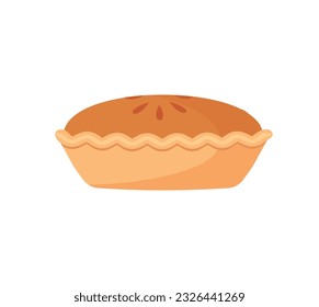 Thanksgiving Day traditional pumpkin pie. Web site page and mobile app design vector element.