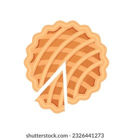 Thanksgiving Day traditional pumpkin pie. Web site page and mobile app design vector element.