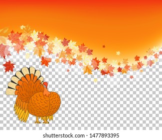 Thanksgiving Day.  Transparency Grid Design. Vector Illustration.
