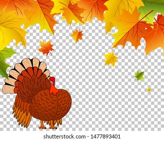 Thanksgiving Day.  Transparency Grid Design. Vector Illustration.