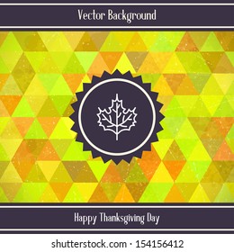 Thanksgiving Day Triangles geometric background. Vector illustration