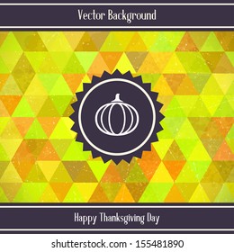 Thanksgiving Day Triangles geometric background. Vector illustration