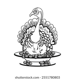 Thanksgiving day turkey clipart design.