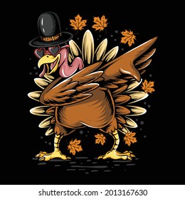 Thanksgiving Day Turkey Dancing Dabbing Style