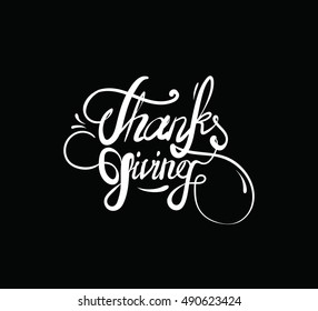 Thanksgiving day typographic background. Text design. Usable for banners, greeting cards, posters etc