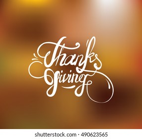 Thanksgiving day typographic background. Text design. Usable for banners, greeting cards, posters etc