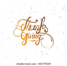 Thanksgiving day typographic background. Text design. Usable for banners, greeting cards, posters etc