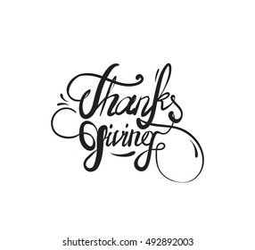 Thanksgiving day typographic background. Text design. Usable for banners, greeting cards, posters etc