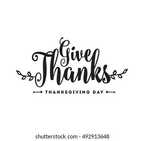 Thanksgiving day typographic background. Text design. Usable for banners, greeting cards, posters etc