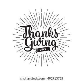 Thanksgiving day typographic background. Text design. Usable for banners, greeting cards, posters etc
