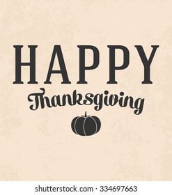 Thanksgiving Day Typographic Vector Design on Light Background