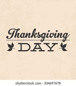 Thanksgiving Day Typographic Vector Design on Light Background