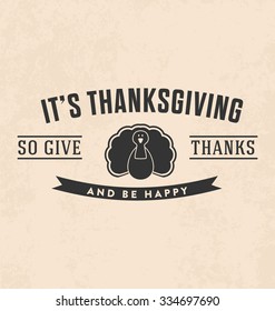 Thanksgiving Day Typographic Vector Design on Light Background