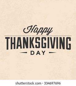 Thanksgiving Day Typographic Vector Design on Light Background