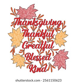 Thanksgiving day typography t shirt design template.