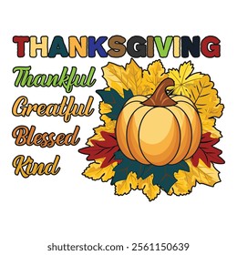 Thanksgiving day typography t shirt design template.
