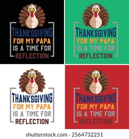 Thanksgiving day typography t shirt design template. Papa