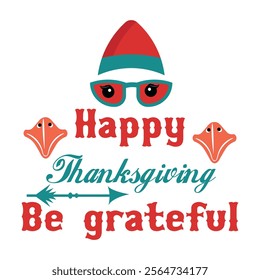 Thanksgiving day typography t shirt design template. Grateful