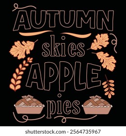 Thanksgiving day typography t shirt design template. Autumn