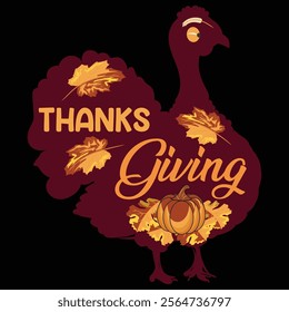 Thanksgiving day typography t shirt design template. Thanksgiving