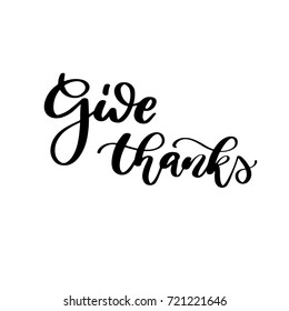Thanksgiving day vector card with handwritten lettering. Decorative typography holiday illustration. Great for banner, poster, greeting card, sale, flyer or coupon