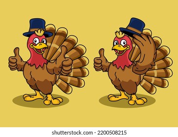 Thanksgiving day vector design mascot set