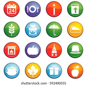 thanksgiving day vector icons for user interface design