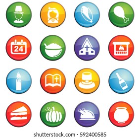 thanksgiving day vector icons for user interface design
