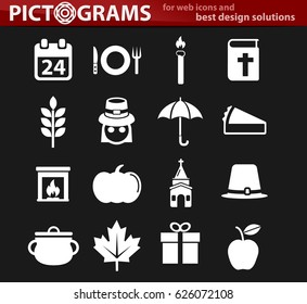 thanksgiving day vector icons for user interface design