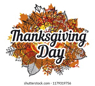 Thanksgiving day. Vector illustration on white background.