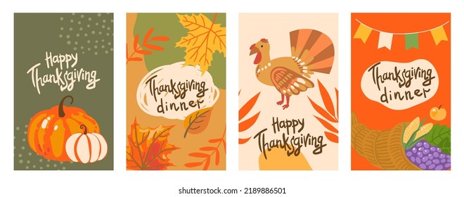 Thanksgiving Day. Vector illustration. Traditional Thanksgiving items.