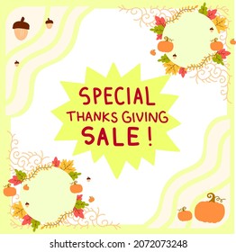 thanksgiving day vector typography illustration template for promotion banner poster card background illustration eps 10