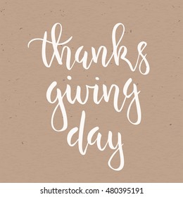 Thanksgiving day vintage cards with calligraphy. Handwritten lettering. Hand drawn design elements for greeting card, flyer, banner, poster. Vector illustration
