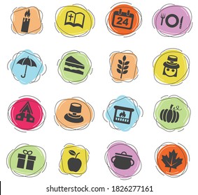 thanksgiving day web icons for user interface design