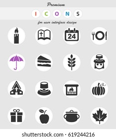 thanksgiving day web icons for user interface design
