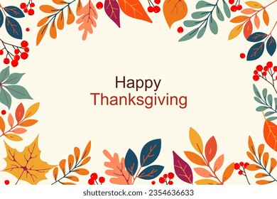 Thanksgiving day.Background with colorful autumn leaves.Web banner.Vector illustration.