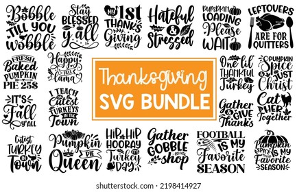Thanksgiving Design Bundle, Calligraphy graphic design typography element, Hand written vector sign, t-shirt, bag, cups, card, yoga flyer, sticker, badge, Print for inspirational poster