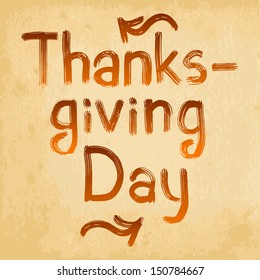 Thanksgiving design. congratulation calligraphy on paper background
