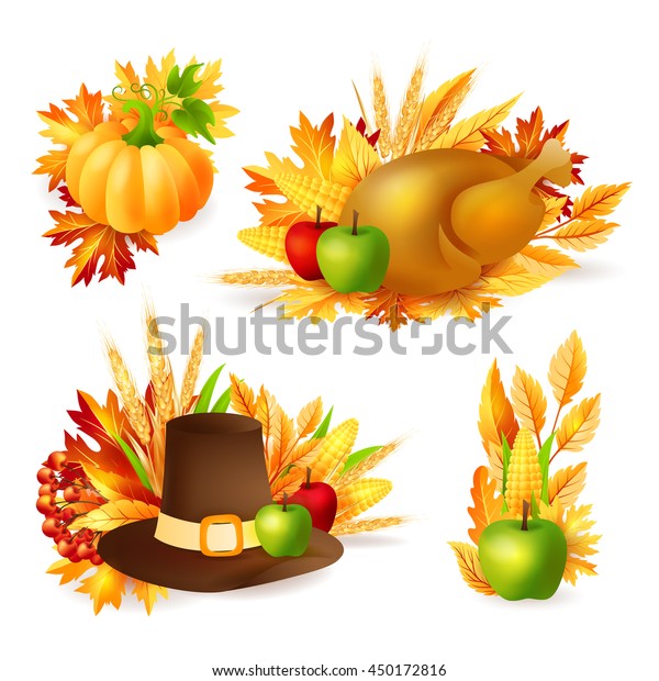 Thanksgiving design elements. Autumn holiday\
vector\
decorations.