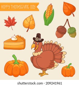 Thanksgiving design elements collection