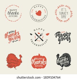 Thanksgiving Design Elements. Vector Illustration