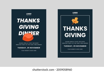 Thanksgiving Dinner Flyer Design Template. Thanksgiving Sale Poster Leaflet Design. Flyer In A4, Bundle, Brochure Design, Cover Modern Layout, Annual Report, Poster