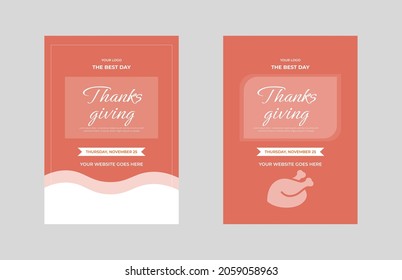 Thanksgiving Dinner Flyer Design Template. Thanksgiving Sale Poster Leaflet Design. Flyer In A4, Bundle, Brochure Design, Cover Modern Layout, Annual Report, Poster