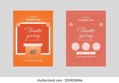 Thanksgiving Dinner Flyer Design Template. Thanksgiving Sale Poster Leaflet Design. Flyer In A4, Bundle, Brochure Design, Cover Modern Layout, Annual Report, Poster