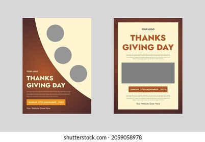 Thanksgiving Dinner Flyer Design Template. Thanksgiving Sale Poster Leaflet Design. Flyer In A4, Bundle, Brochure Design, Cover Modern Layout, Annual Report, Poster