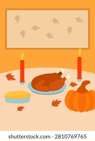 Thanksgiving Dinner Scene Illustration Icon