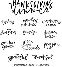 Thanksgiving Dinner Vector Set