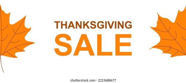 Thanksgiving discount banner template, vector illustration