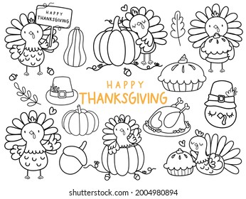 Thanksgiving Doodle, Thanksgiving Coloring Page.