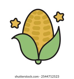 Thanksgiving Doodle Illustration - Corn